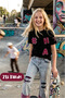 Girl's Süzene Embroidered T-Shirt Ripped Detailed Colorful Belted Jeans 3 Piece Set