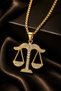 Libra Sign Necklace Stainless Steel Necklace Unisex Accessory Vintage Steel Necklace - 2