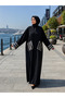 Standard Ferace with Zippered Cuffs and Pockets, with Sequin Detail, Loose Cut, Can Be Weared in Sizes 40-48. - 5