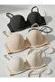 Women's Lotus (Without Pad) Underwire Gathering Bra with Removable Straps 3-Piece Bra Set