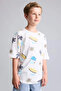 100% Cotton Oversized Crew Neck Safari Printed Short Sleeve T-Shirt for Boys H7194A826Sm - 5
