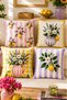 Ays Home Pink Yellow Lemon 4-Piece Garden Home 4-Piece Cushion Cover Set (43X43)
