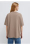 Logo Printed Beige T-Shirt Oversize / Wide Cut1611592-70364 - 5