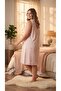 Angelique Bamboo Sleevelesslace and Button Detail Floral Patterned Summer Nightgown 22755 - 3