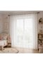 Knitted Spider Web Pattern Tulle Curtain Children's Room and Kitchen Curtain Tight Pleat (Width X Length) - 4