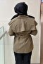Wide Double-Breasted Collar Epaulettes with Belt Caps - 3