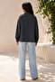 Women's Anthracite Muslin Oversize Casual Cut Buttoned Shirt - 7