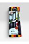 6-Piece Laser Cut Kitchen Fruit and Vegetable Knife German Model Silvery Burgundy Ultra Sharp Serrated Knife Set - 3