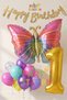 Colorful Butterfly 1 Year Old Balloon Set Colorfull Butterfly Rainbow Concept Party Birthday Balloon Set
