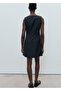 Slim Striped Dress with Hidden Buttons - 4