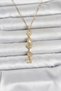 316L Steel Gold Color Luck Necklace Y Model Zircon Stone Women's Necklace