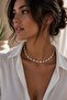 Minimalist Natural White Sea Shell Thin Row Necklace Handmade Elegant Jewelry Design - 4