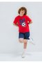 Football Printed Red T-Shirt Loose Fit / Relaxed Comfortable Cut 6610481-70465