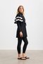 Black Striped Detailled Tight Swimsuit Ji̇le - 6