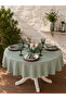 Pearl Velvet Textured Round Tablecloth Sage Green - 2