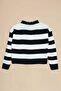 Striped Buttoned Girls' Knit Cardigan - 5