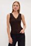 Lace V-Neck Slim Fit Blouse - 5