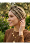 Cross Patterned Fukuro Lined Black Ready-To-Wear Turban Hijab Cap Suitable for Medical Use - 8