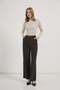 High Collar Draped Stretchy Blouse - 4