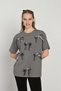 9-14 Years Old Ribbon Mussness Girls' T-Shirt-Anthracite - 2