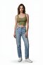 Women's Square Neck Fit Cut Crop Tank Top - 2