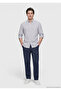 Light Gray Plain Casual Fit Long Woven Casual 100% Linen Shirt - 2