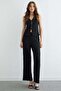 Front-Tie Textured Vest Set 2-Piece Set