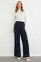 Elastic Waistband with Glitter and Stones Palazzo Pants - 6