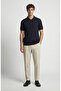 Lacivert Polo Yaka Basic Triko Kazak - 2