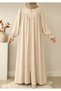 V Robalı Mevlana Cut Gipe Seam Detail Islamic Clothing Ferace Beige