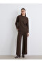 Lcw Everyday Brown Crew Neck Oversize Women's T-Shirt - 2