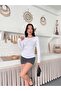 Meva Kayik Zero Collar Side Ruched Long Sleeve Stylish T-Shirt Bluz - 3
