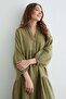 Fullamodest Half Buttoned High Collar Muslin Dress - 7