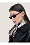Unisex Oval Sunglasses Black Frame Smoked Glass Uv Protection Luka C1 - 2