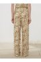 Trendlucky Women's Patterned Wide Leg Pants with Elastic Waist and Difference in Color - 4