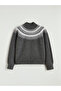 Esvab • Modern & Distinctive Half Fisherman Roba Collar Embroidered Women's Knitwear Sweater - 6