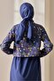 Floral Patterned 3-Piece Swimsuit Set Indigo - 4