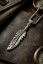 Feather Handcrafted Stainless Steel Chain Men's Necklace