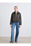 Nevavm Women's Jacket with Shirt Collar and Suede Look - 2