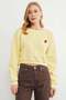 3 Thread Strawberry Embroidered Crop Sweatshirt