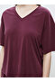 Plus New Season V-Neck Modal Blended Oversize Women's T-Shirt - 3
