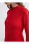 Two Mt Shop Quality Lcw Vision Red Knitwear Plain Tight & Slim Oval Neck Midi Dress - 3