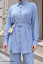 Belted Baby Blue Two-Piece Set - 2