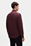 Ds Damat Slim Fit Plum Oxford Button Collar Easy-Iron Cotton Shirt with Embroidery Detail - 2