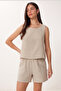 Muslin Blouse Shorts Set Lmc0063 Cream - 3