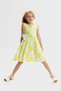 Nk Girl's Sleeveless Patterned Ribbon Detailed Dress 4-8 Years Yellow - 2