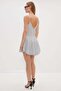 Polka Dot Strap Mini Dress with Shorts - 7