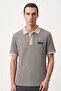 Men's Polo T-Shirt with Contrast Collar and Sleeve Detail
