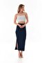 Elastic Waist Slit Wrapped Fabric Skirt