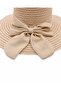 Pink Color Wide Brim Summer Straw Hat with Bow Detail - 5